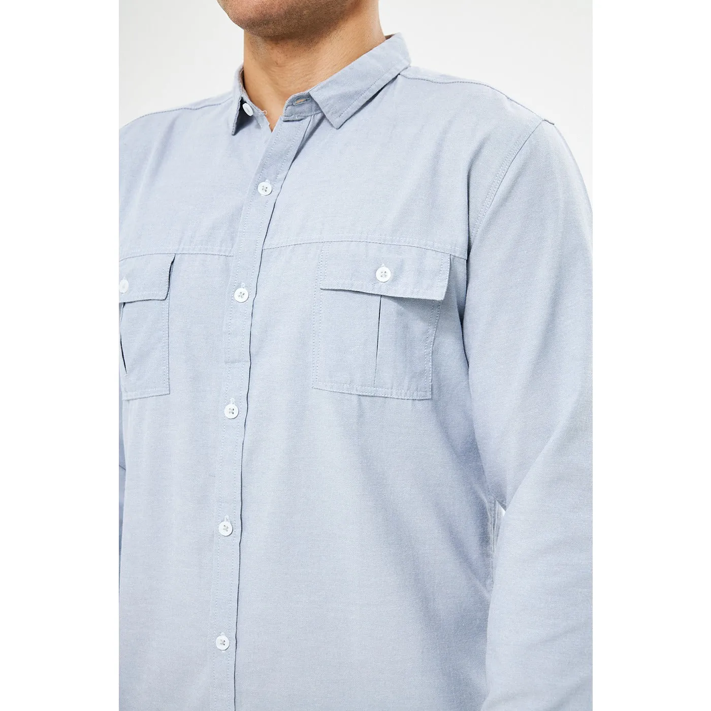 Light Blue Double Pocket Shirt