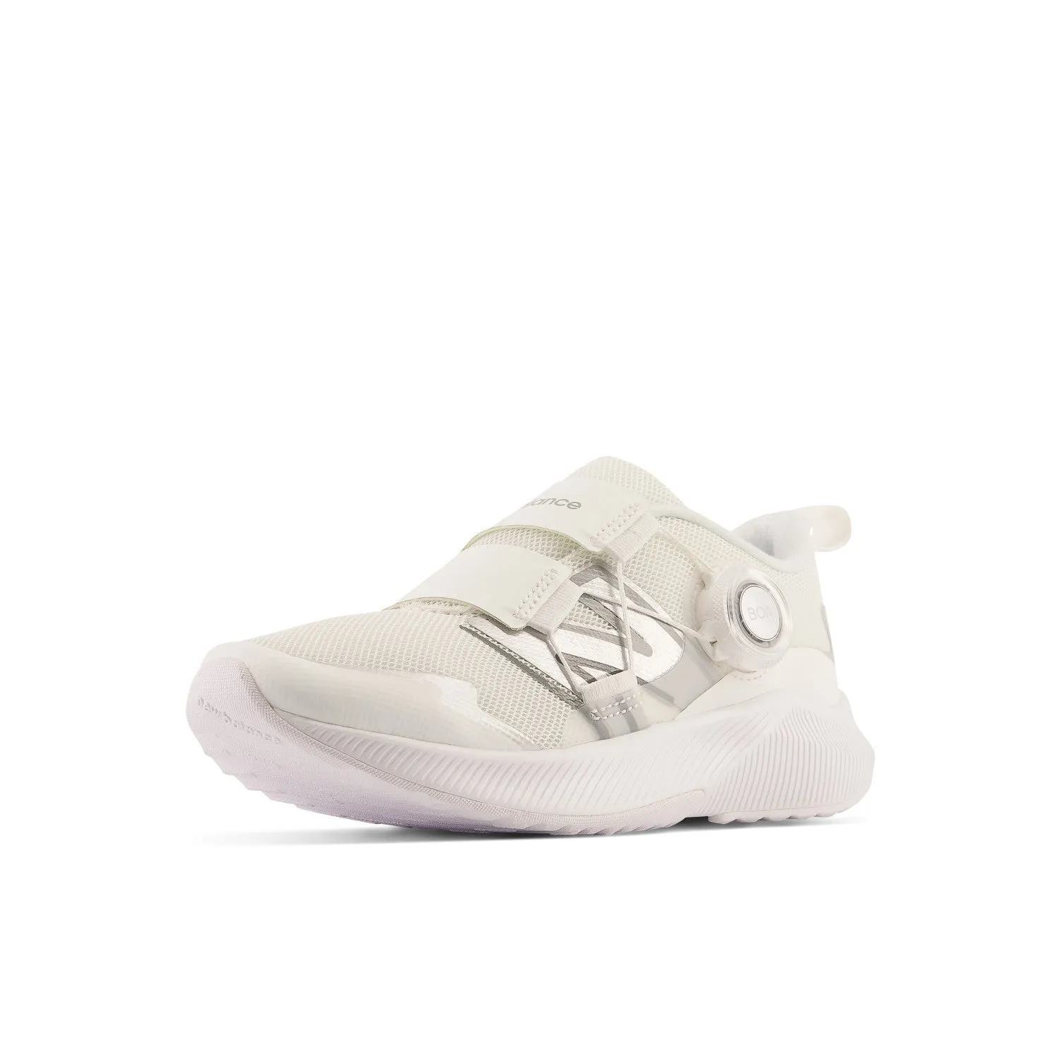 Little Kid's New Balance DynaSoft Reveal v4 BOA Color: White with Silver Metallic & Iridescent