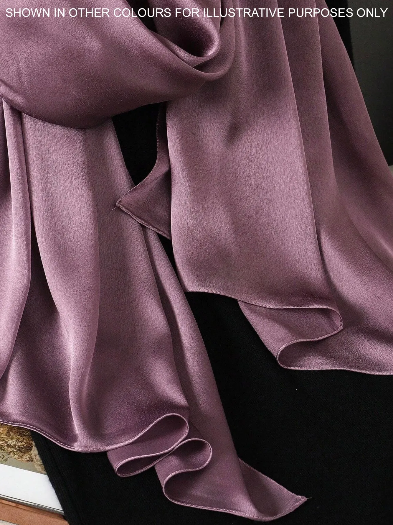 LONG PLAIN BEIGE SATIN SCARF SHAWL WRAP