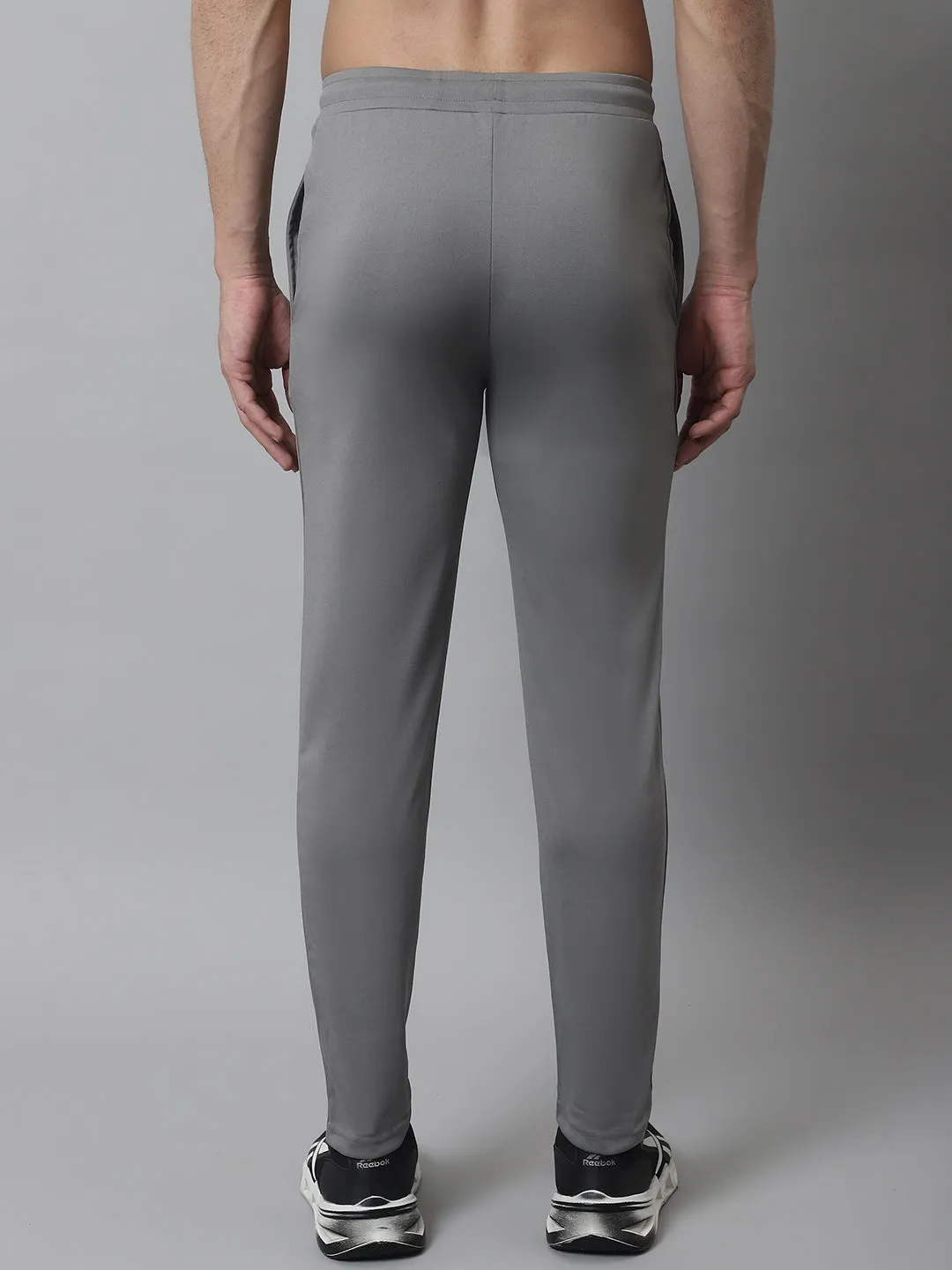 Men'S Grey Solid Streachable Lycra Trackpants