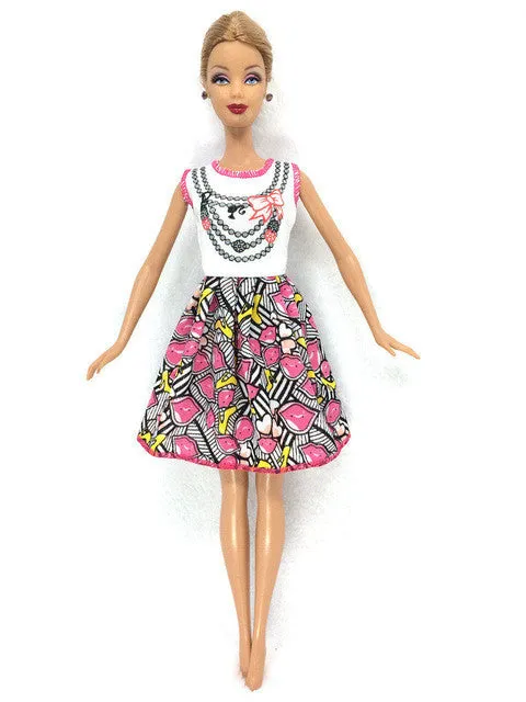 NK 2016 Newest Doll Outfit Beautiful Handmade Party ClothesTop Fashion Dress For Barbie Noble Doll Best Child Girls'Gift