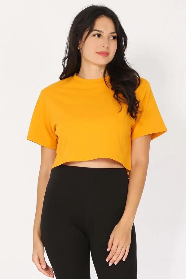 OVERSIZED SHORT SLEEVE CROPPED T-SHIRT ,RELAXED AND CROPPED FIT