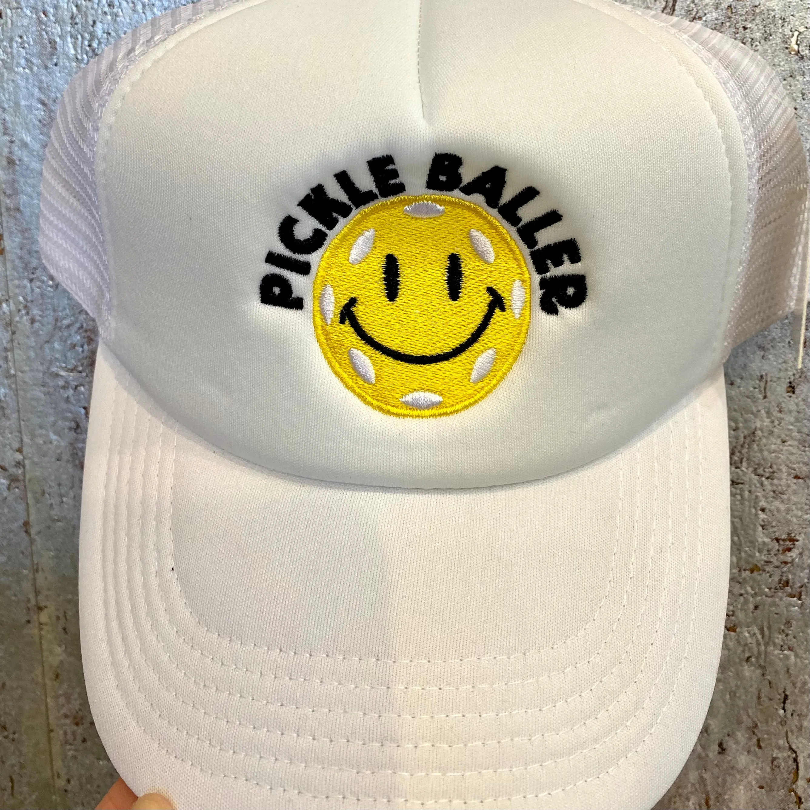 Pickle Baller White Trucker Hat