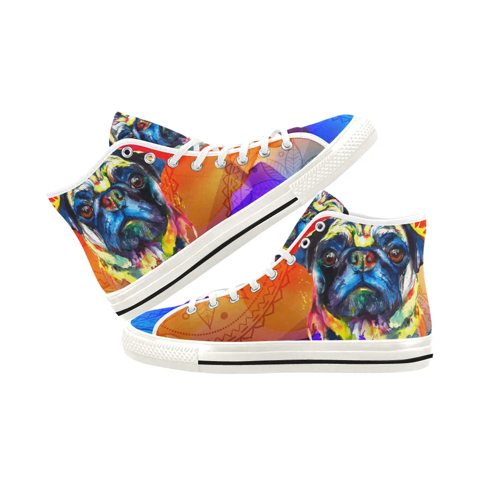 Pug Watercolor Vancouver H Women's Canvas Shoes