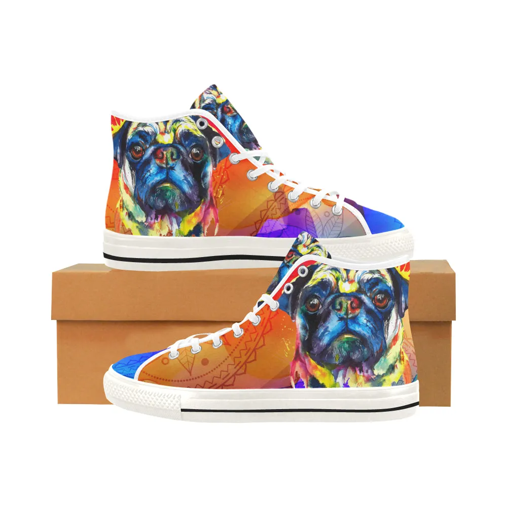 Pug Watercolor Vancouver H Women's Canvas Shoes