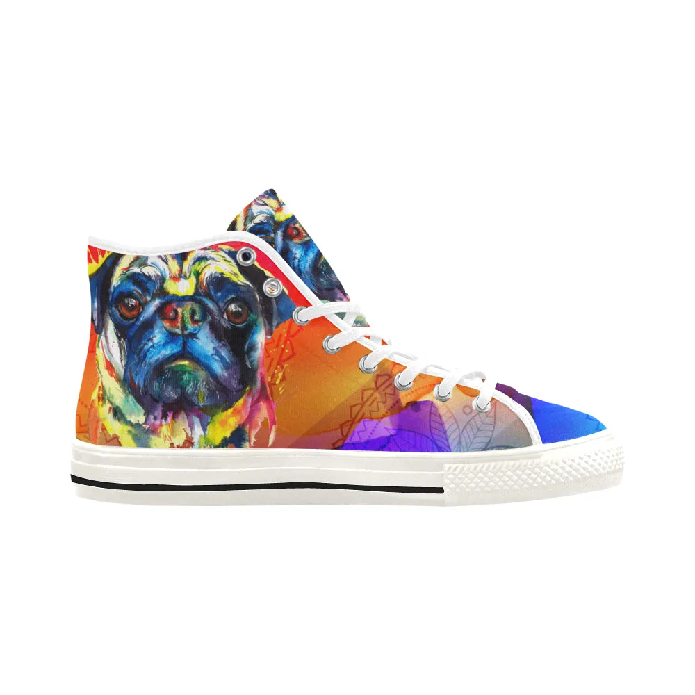 Pug Watercolor Vancouver H Women's Canvas Shoes