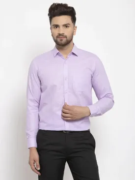 Purple Men'S Dobby Solid Formal Shirts