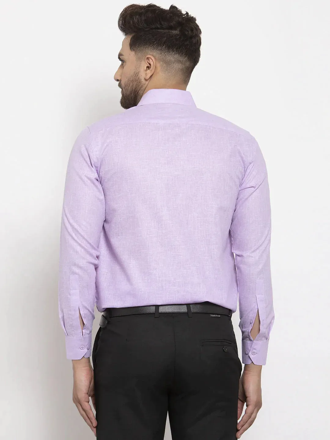 Purple Men'S Dobby Solid Formal Shirts