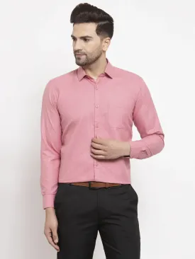 Red Men'S Cotton Geometric Formal Shirts