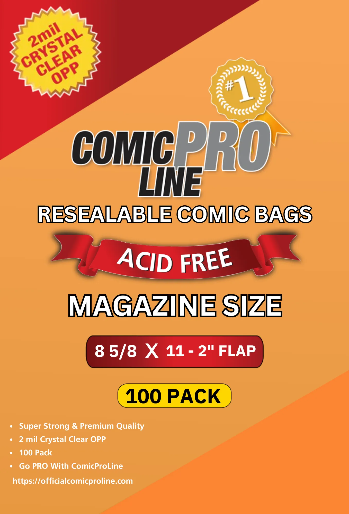 Resealable Magazine Size Comic Bags