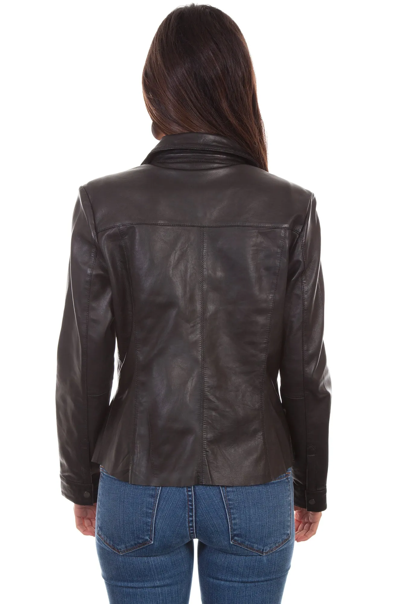 Scully Womens Black Lamb Leather Snap Jacket XXL