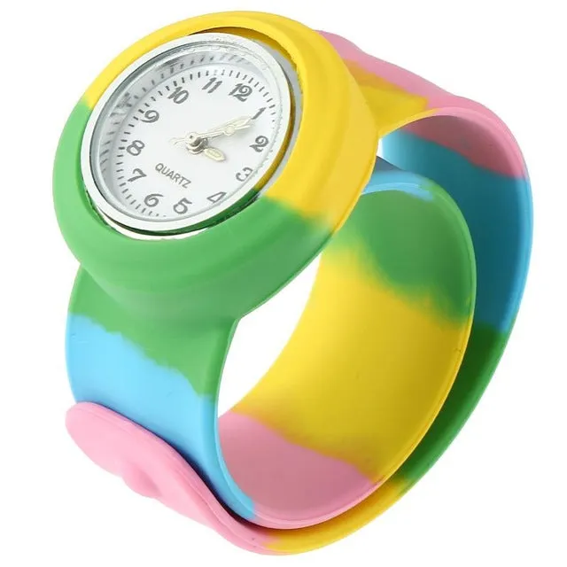 Silicone Slap On Watch boys Sport  KIDS Wristwatch girls Small Silicone Fashion woman's Children Gift