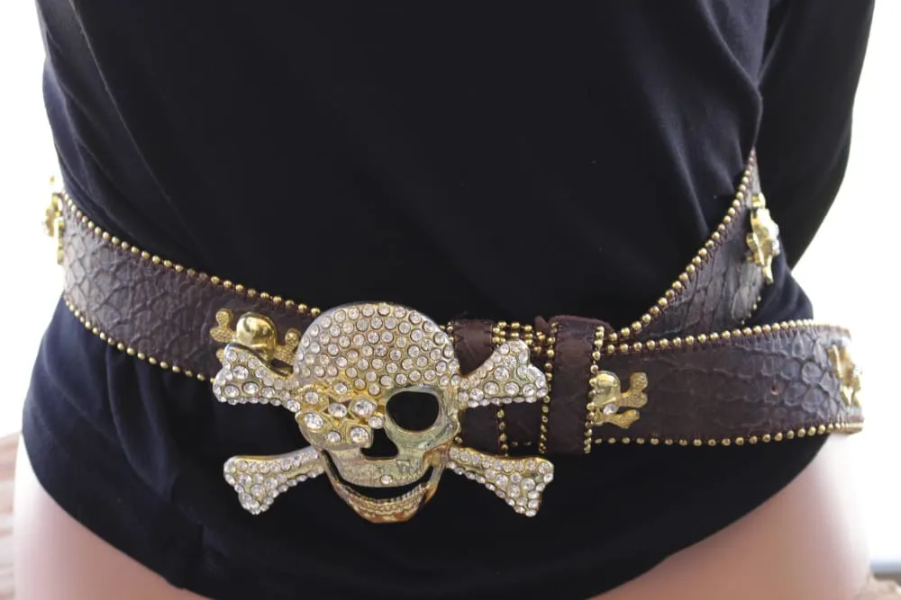 SKULL LEATHER BELT