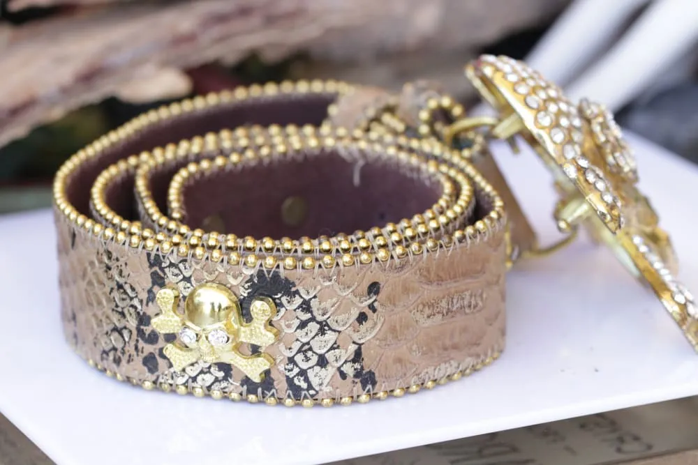 SKULL LEATHER BELT