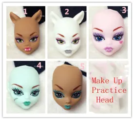 Soft Plastic Practice Makeup Doll Heads For Monster High Doll BJD Doll's Practicing Makeup Monster  Head Without Hair