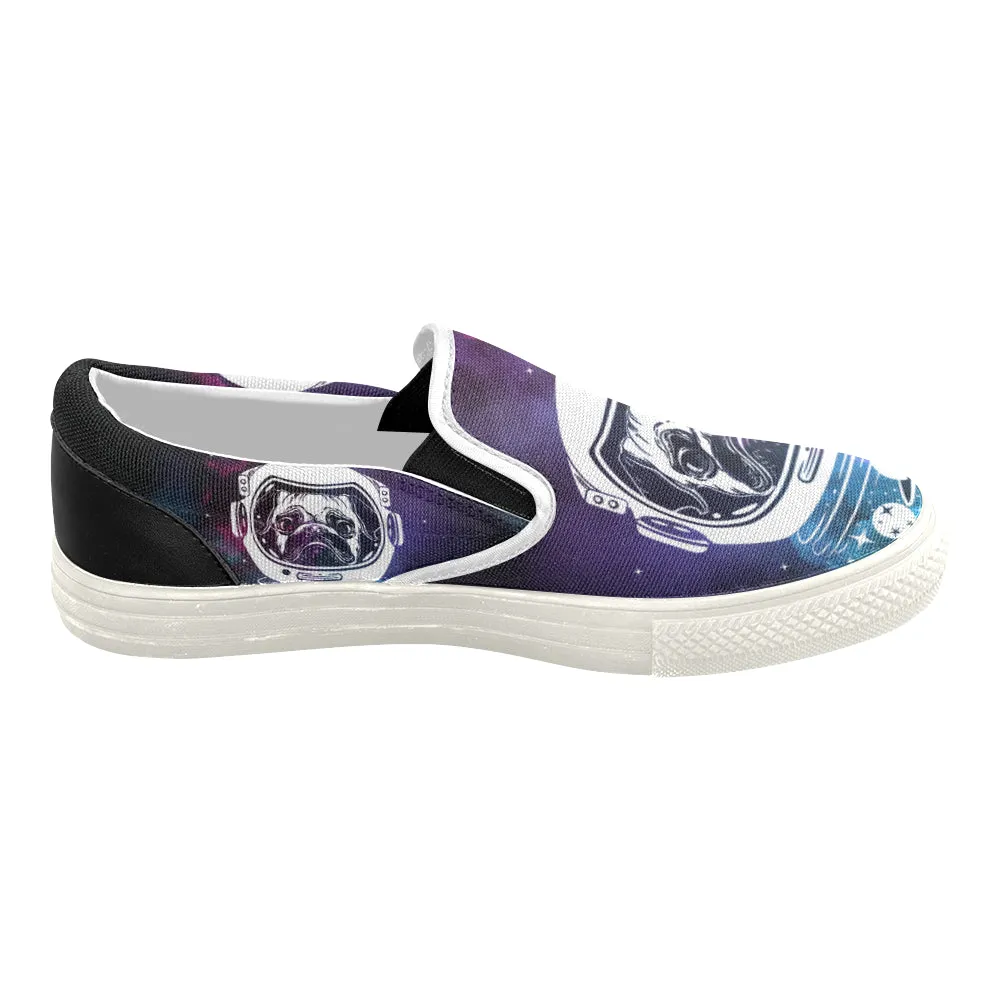 Space Pug Women's Slip-on Canvas Shoes