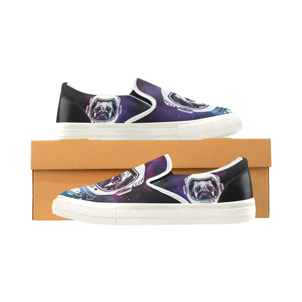 Space Pug Women's Slip-on Canvas Shoes