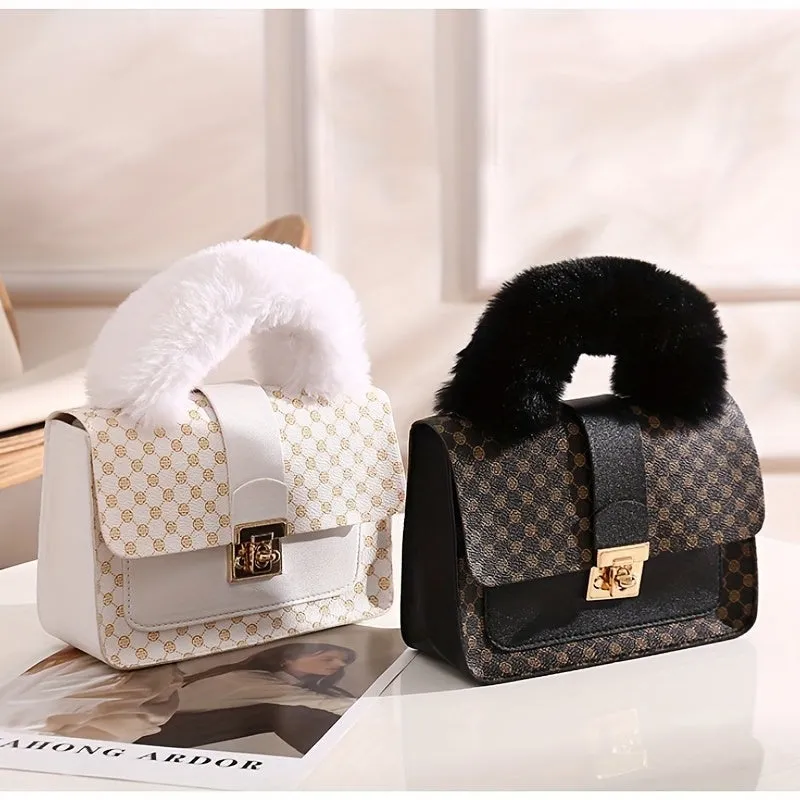 Stylish Plush Handle Bag  Perfect Gift for Girls