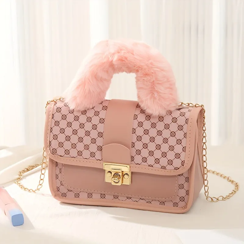 Stylish Plush Handle Bag  Perfect Gift for Girls