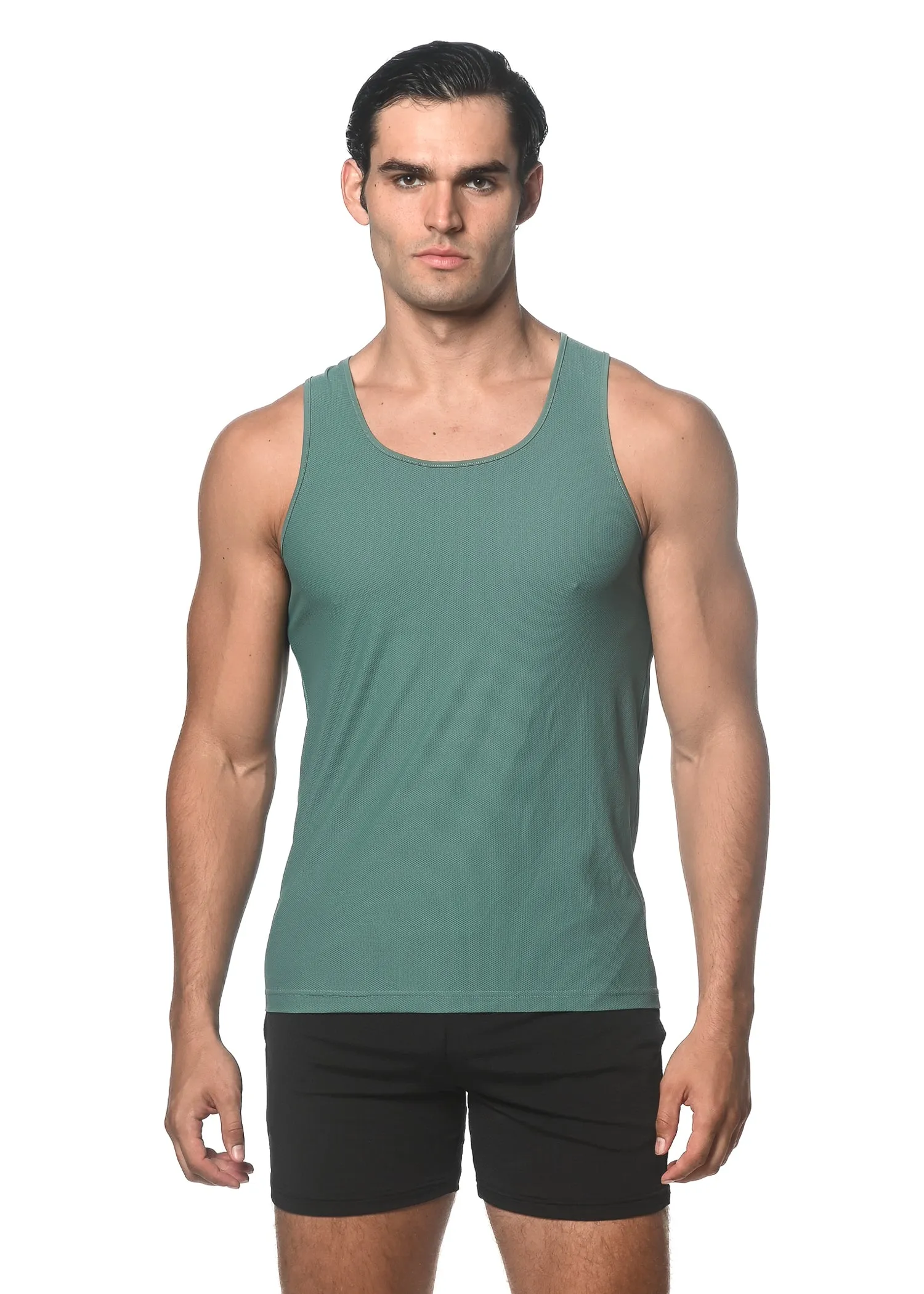 Textured Mesh Stretch Performance Tank