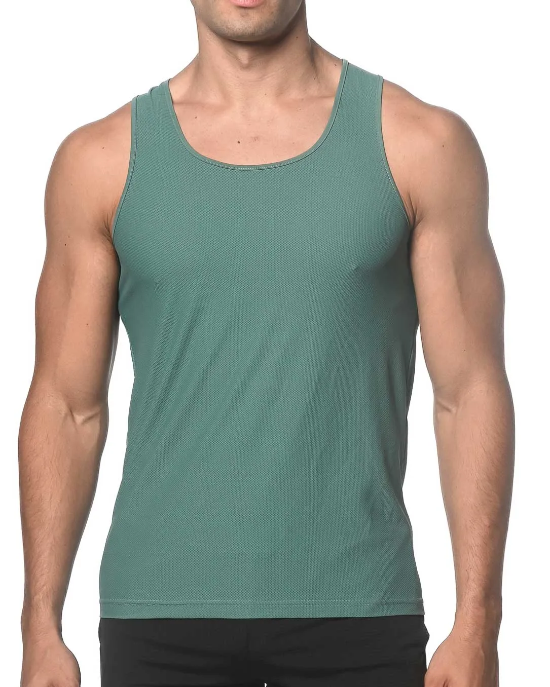 Textured Mesh Stretch Performance Tank