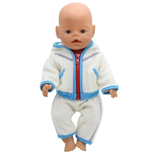 Tiger Jackets and Pants Suit Dress Doll Clothes fit 43cm Baby Born Zapf Doll Clothes and 17inch Doll Accessories Handmade 186