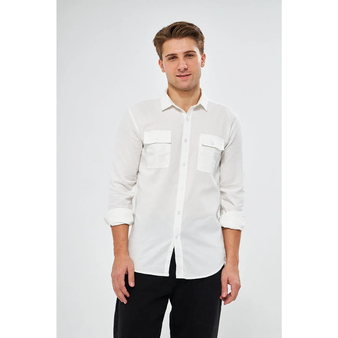 White Double Pocket Shirt