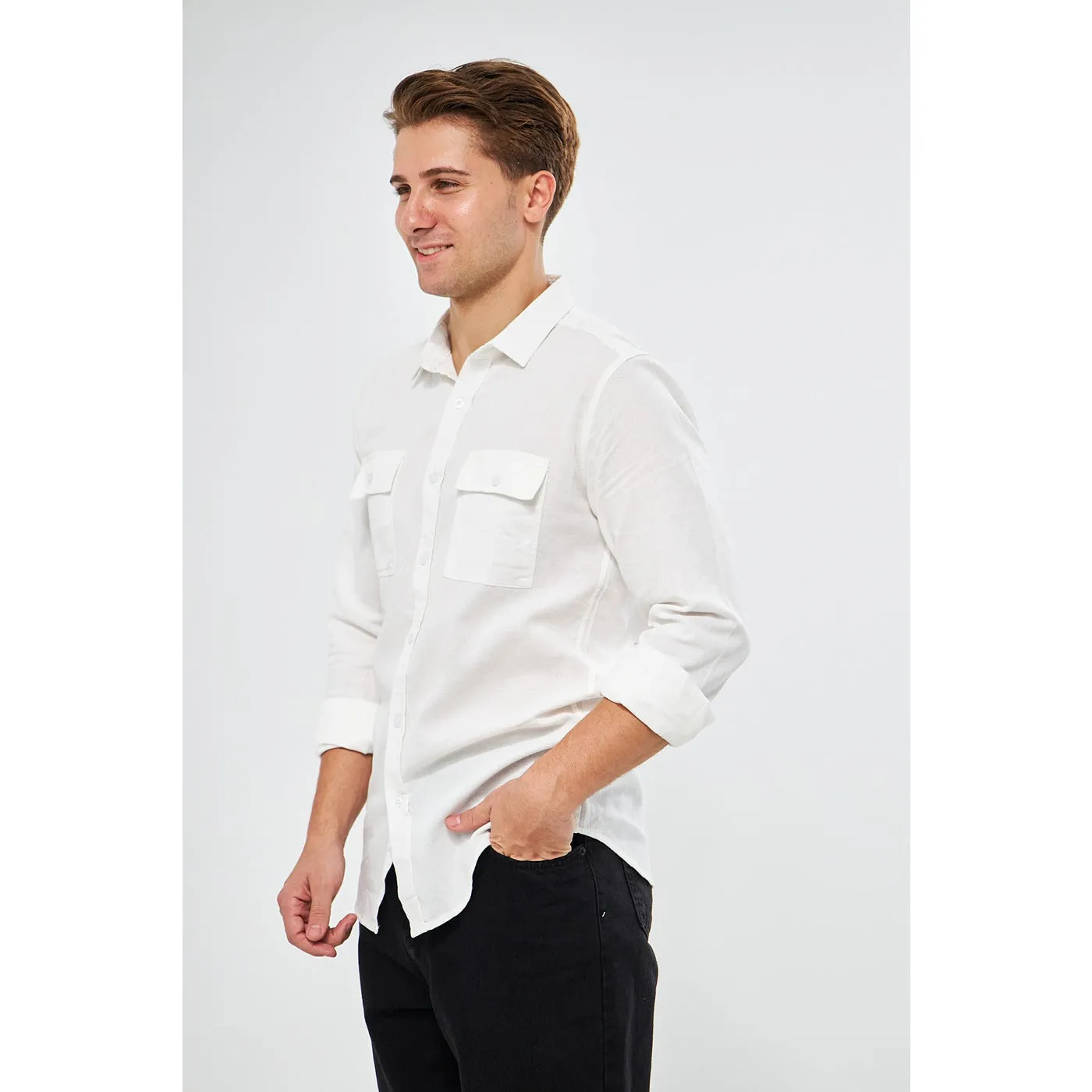 White Double Pocket Shirt