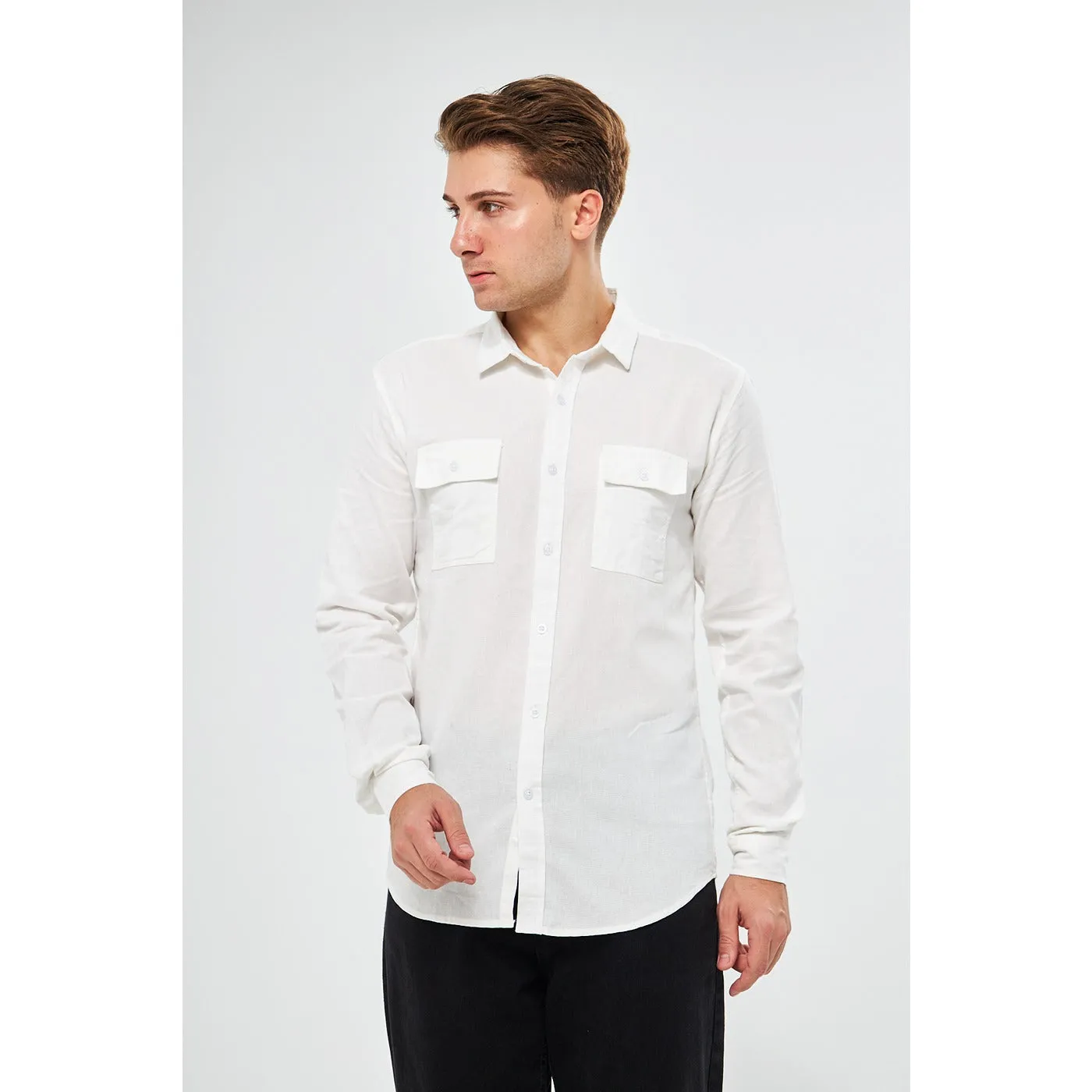 White Double Pocket Shirt