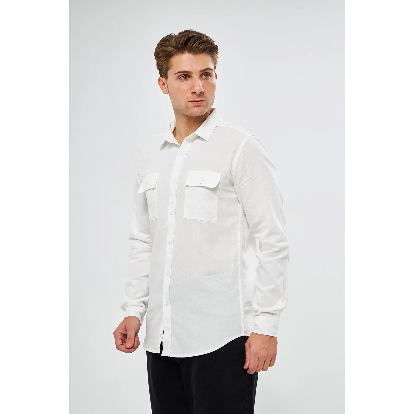 White Double Pocket Shirt