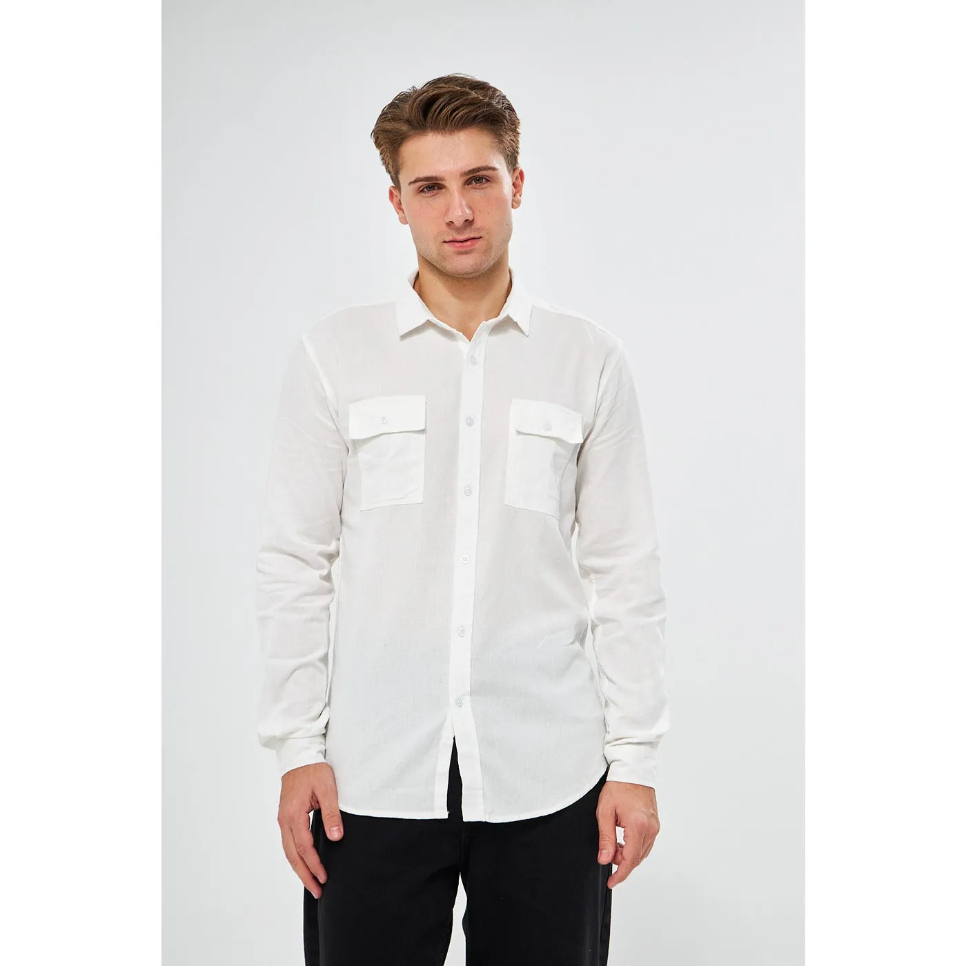 White Double Pocket Shirt