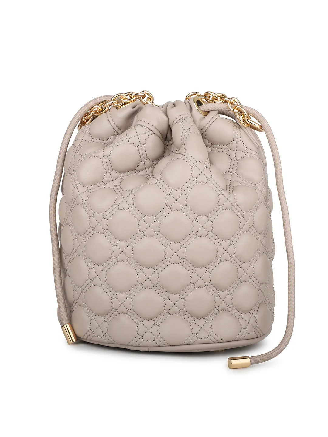 Women Beige Textured Potli Bag