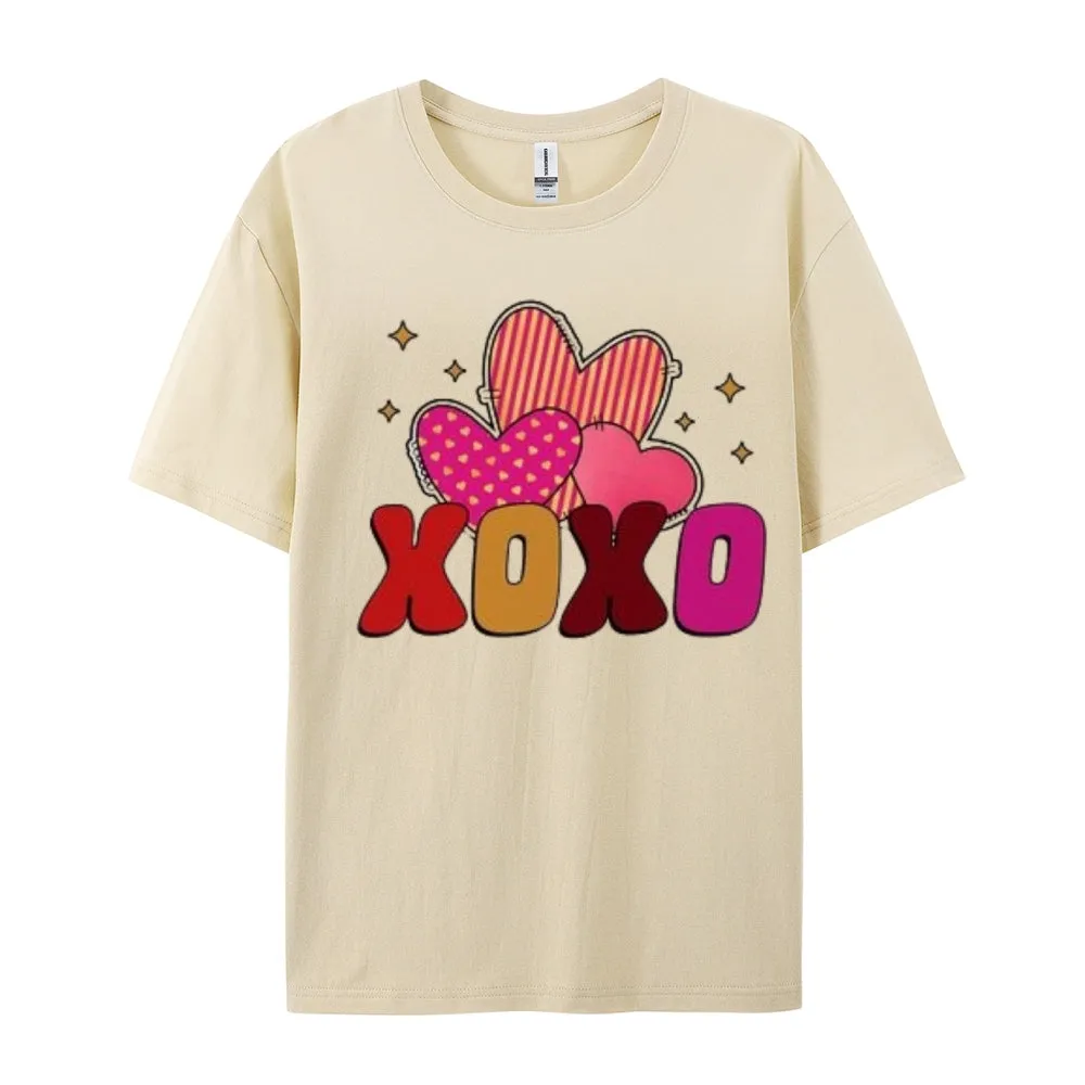 Women Love Heart Valentine's Day Print Graphic T-shirt