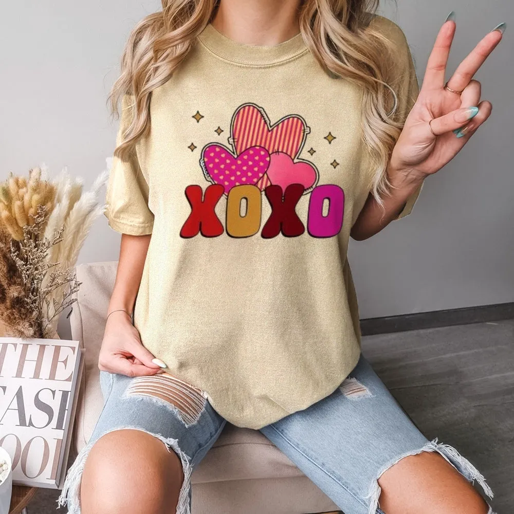 Women Love Heart Valentine's Day Print Graphic T-shirt