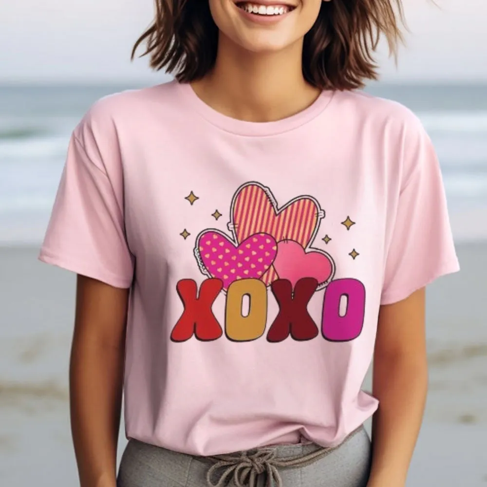 Women Love Heart Valentine's Day Print Graphic T-shirt