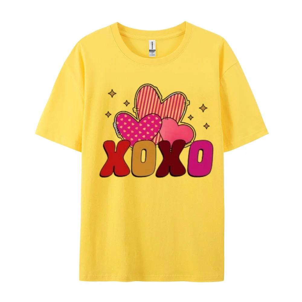 Women Love Heart Valentine's Day Print Graphic T-shirt