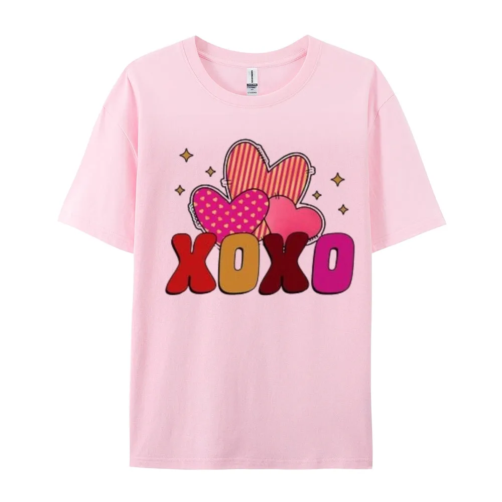 Women Love Heart Valentine's Day Print Graphic T-shirt