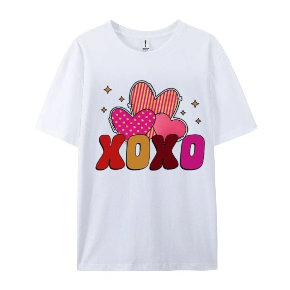 Women Love Heart Valentine's Day Print Graphic T-shirt