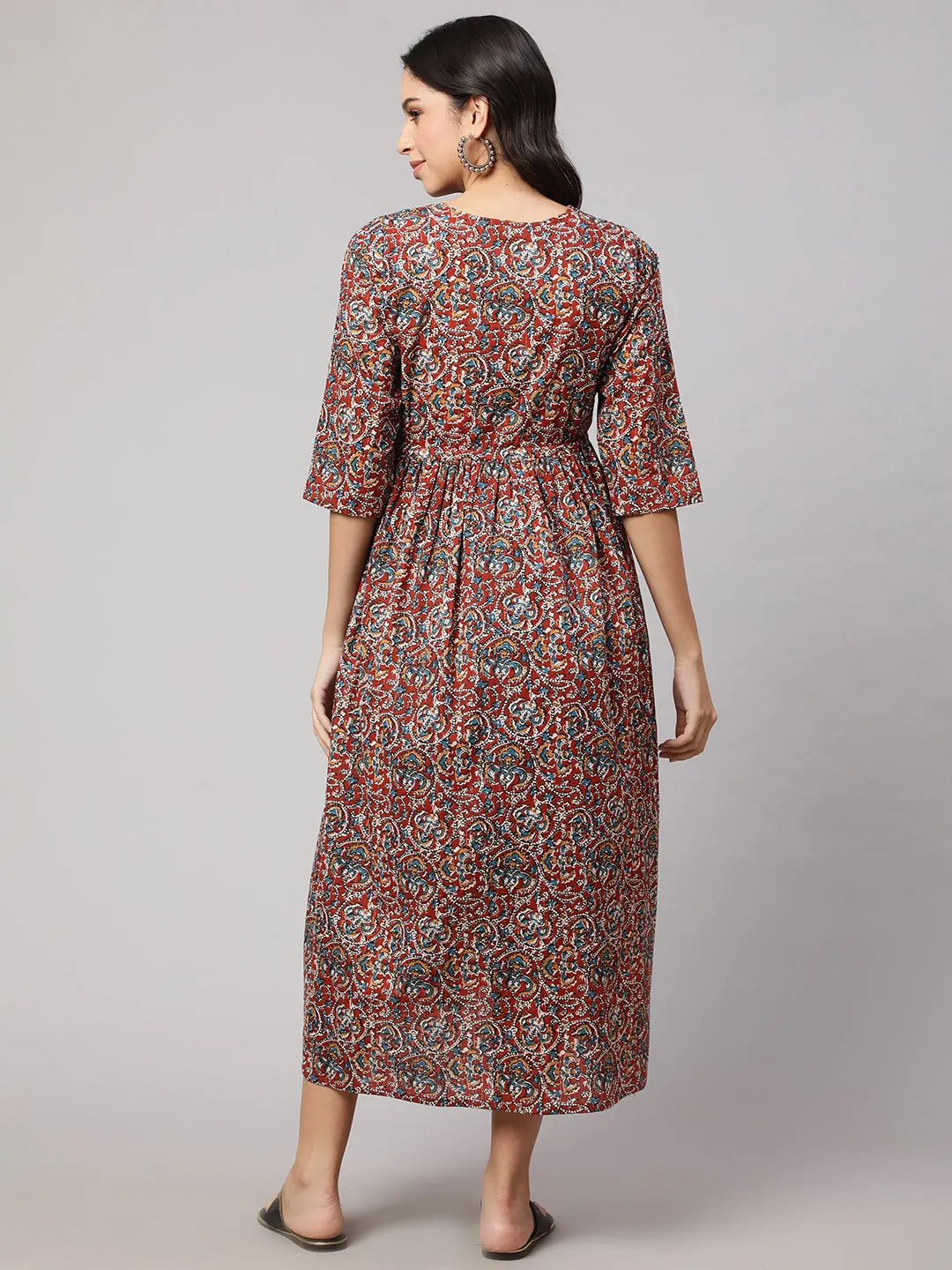 Women Multi Printed Maternity Dress