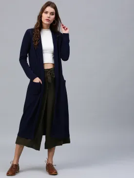 Women Navy Longline Shrug