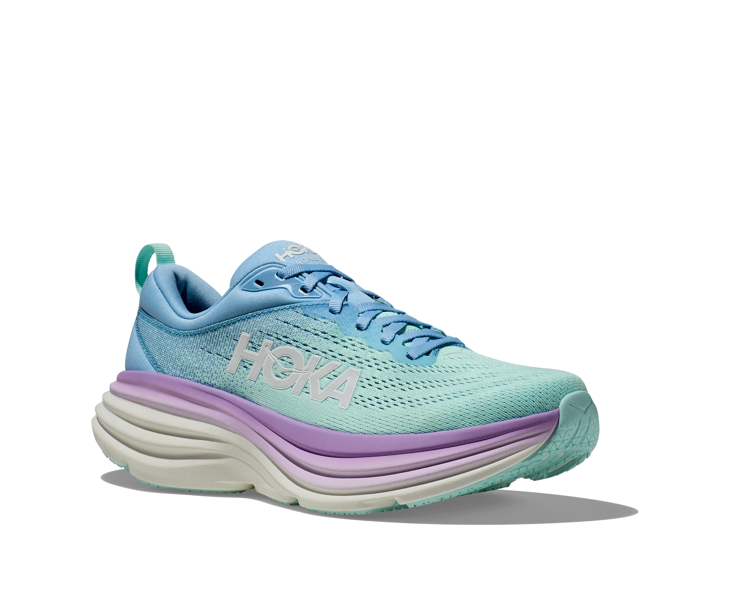 Women's Hoka Bondi 8 Color: Airy Blue / Sunlit Ocean