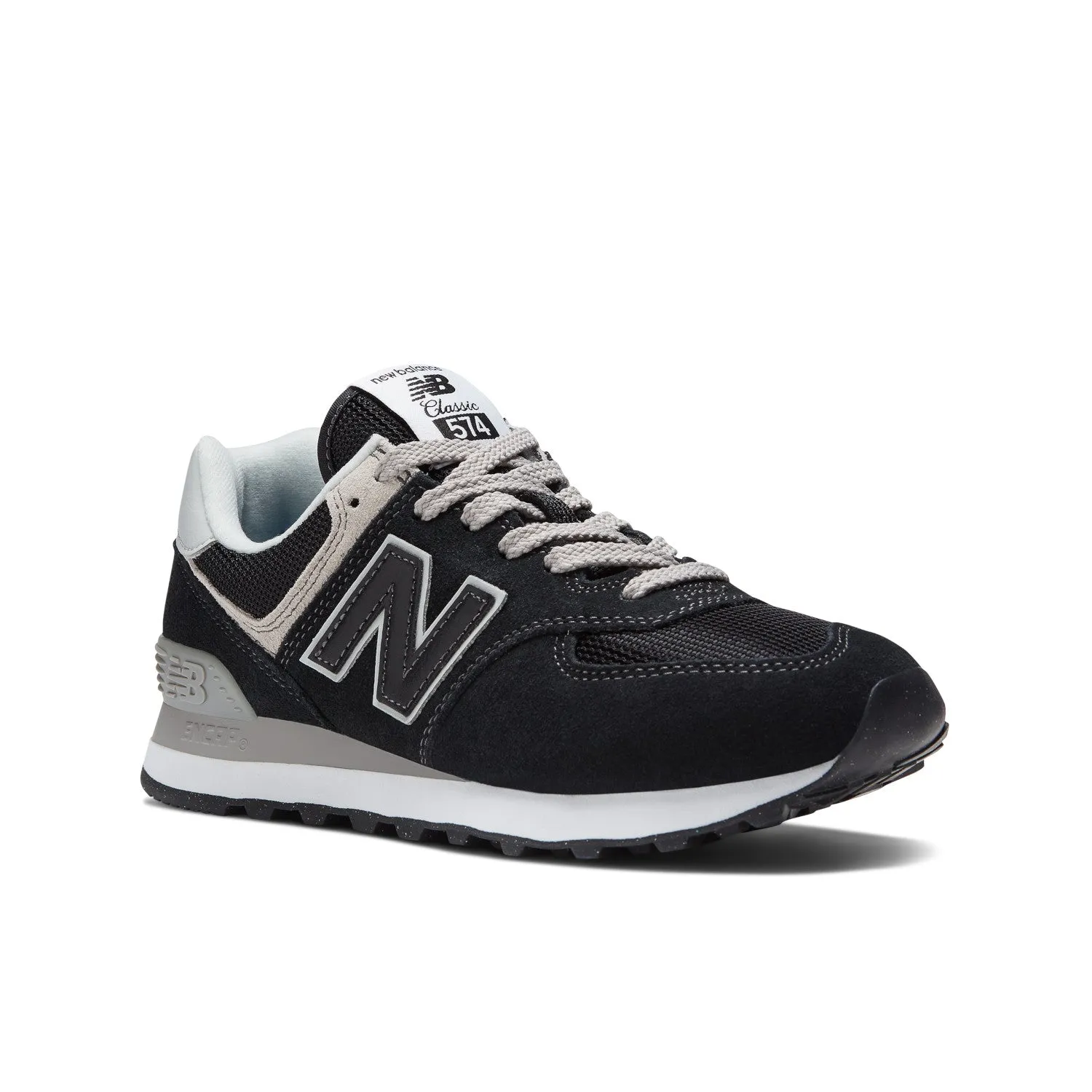 Women's New Balance 574 Core Color: Black with White