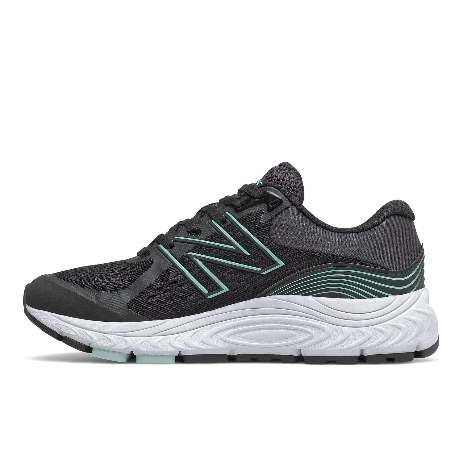 Women's New Balance 840v5 Color: Black with Storm Blue