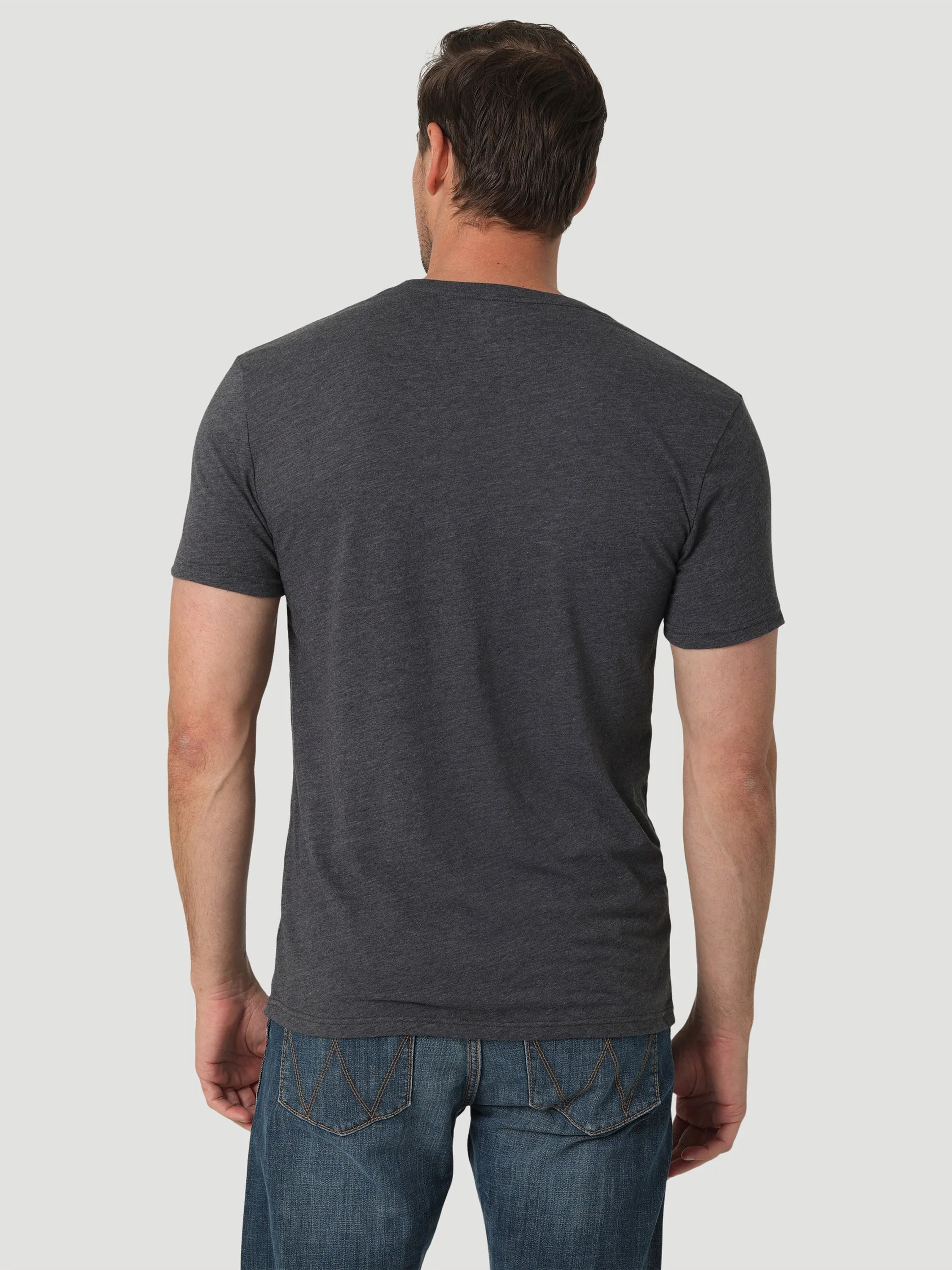 Wrangler Long Live Cowboys U.S.A. Charcoal Tee Shirt for Men